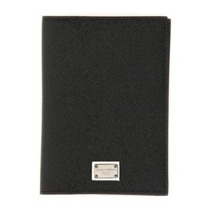 돌체앤가바나 블랙 텍스처드 가죽 여권 지갑 BP2215 AG21980999