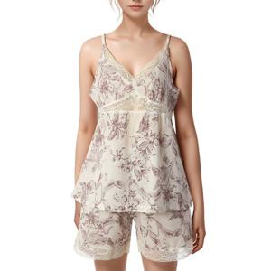 [바바라(언더웨어)]아사면 플라워 프린트 나시 바지 캐미솔 잠옷AWP4594S