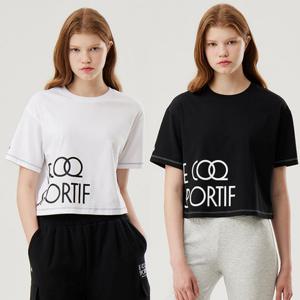 여성 루즈핏 크롭 레터링 반팔 QP322ORS71