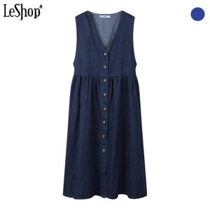 [르샵]민소매 데님 버튼 원피스 (BP2OP018A)