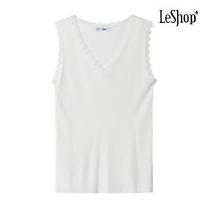 [르샵]V넥 레이스 골지 나시 니트 (BP4KP027A)