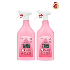 [자연퐁]자연퐁 뿌려쓰는 주방세제 애플향 용기형 750ml x 2개