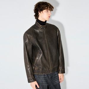 [버커루]남성 스탠드 카라 인조가죽 자켓 B255LI380P