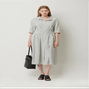 [시슬리] 플로라 스트라이프 셔츠 원피스 saop01541