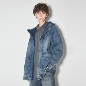 [버커루]남성 아웃포켓 후드 데님 점퍼 B255DJ340P