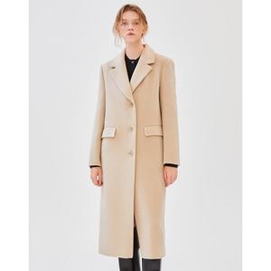 질스튜어트 뉴욕 여성 24FW 품절임박  PREMIUM캐시미어 100% 베이지 멜란지 싱글 버튼 클래식 롱코트 JSCO4D120I2