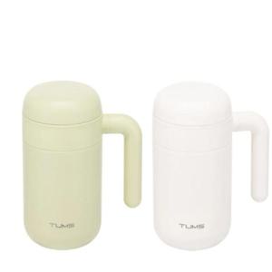 텀스 슈슈 스테인레스 핸들 머그 470ml 2P - 애플그린 + 밀크화이트