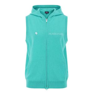 [파리게이츠] (521E4SWA33)여성 로고 자카드 슬리브리스 후드 집업 니트