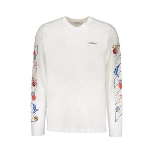 오프화이트 긴소매 그래픽 티셔츠 44MAB086G5J003