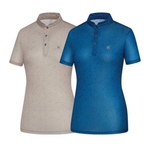 콜핑 여성 하이쿨 메쉬 플라워 패턴 등산 반팔 카라 티셔츠 2242TK859W