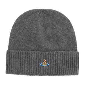 비비안웨스트우드 캐시미어 로고 패치 커프 비니 8102001C K006