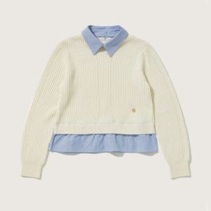 [플랙진]여성 카라 레이어드 캐시미어 니트 (PWTH4NTL62W)