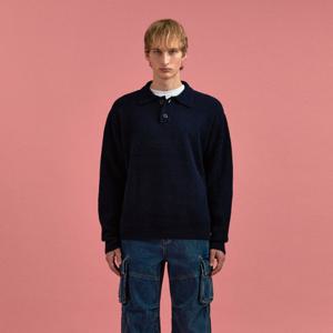 [플랙진]남성 슬리브 포인트 카라 니트 (PWTH4NTL61M)