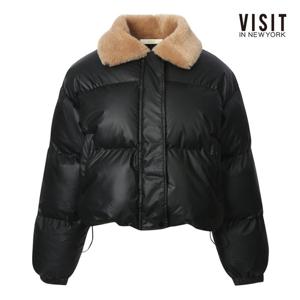 [비지트인뉴욕]뽀글이 카라 크롭 패딩 점퍼 (V5BJP02)