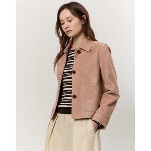 아떼 바네사브루노 여성 25SS 품절임박 인기 급상승 라이트핑크 스웨이드 레더 가죽 숏 자켓 VLJU5A167P1