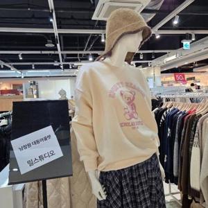 밀스튜디오 DP02 기모 곰돌이 루즈핏 맨투맨티 LRBTSB102