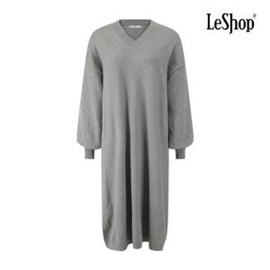[르샵]V넥 퍼프 소매 플레인 니트 원피스 BPBOP002A