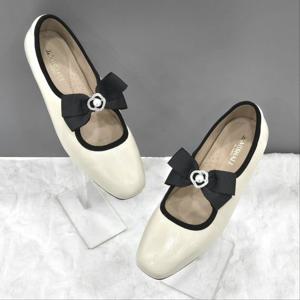 [탠디]여성 리본 장식 스퀘어토 플랫 X2HS50DS09 G-IVORY 1SD JJ