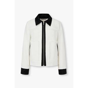 [보브] 레더 패치 트위드 자켓 (7156110001)