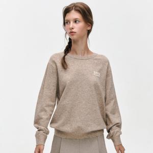 [마리끌레르][정가89,000]울 블렌드 베이직 로고 라운드 니트(MAFCKN16NBE)