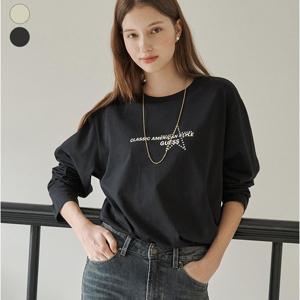 [게스(진)]여성 하트 프린팅 긴팔 티셔츠 OP3K5424