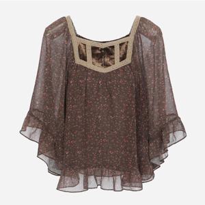 [써스데이아일랜드]벨벳믹스 스퀘어넥 블라우스 T256MBL147W