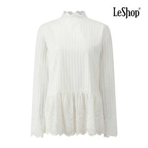 [르샵]밑단 레이스 기모 폴라 블라우스 BPCBL004A