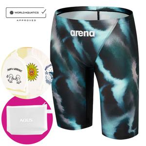 국제수영연맹 인증 아레나 남성 수영복 잉카 4부 A6SM1CF01 BLK 가방 수모행거 증정