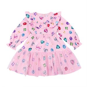 프렌치캣8 핑크 보석나염 프릴 원피스 (Q51DCO090P1)