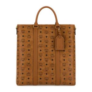 엠씨엠 로고 패턴 버티컬 스트라이프 아렌 쇼퍼백 MMTGSTA01 CO