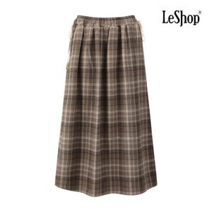 [르샵]사이드 리본 체크 밴딩 스커트 BQ1SK003A