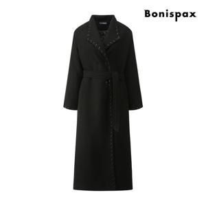 [보니스팍스(여성의류)]스티치 디테일 벨티드 싱글 롱 코트 XQ1CT001M0