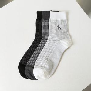 [헤지스] 남성 체크 면혼방 중목양말 3종세트 HZSS6E804MU