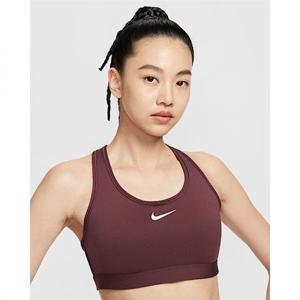 나이키 스우시 미디엄 서포트 여성 패드 스포츠 브라 - 버건디 크러시화이트 DX6822-652 277678