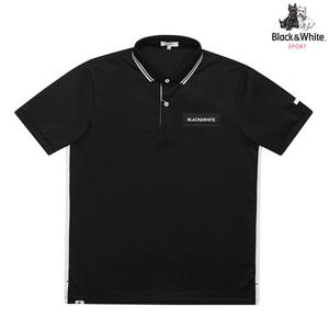 [블랙앤화이트] 남성 라인 포인트 카라 티셔츠 GS9602WE_BLACK