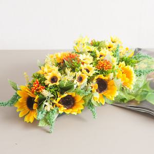 해바라기 조화 센터피스 샤니 테이블 장식 39cm 인테리어 꽃 소품 금전화 풍수 행사