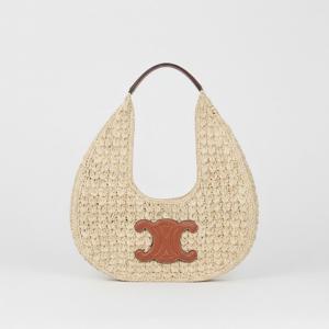 CELINE CLASSIC PANIER HOBO BAG IN RAFFIA AND CALFSKIN (112772EYR 02NT) (클래식 파니에 호보백)