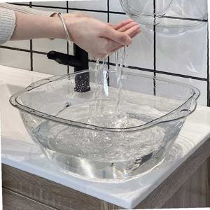 투명 세수 세숫 대야 바가지 양동이 목욕 고무 다라이