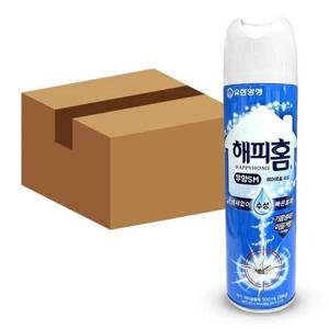 유한양행 해피홈 에어로솔 모기 파리 살충제 퇴치제 수성 무향 500ml 24개