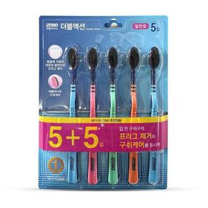 2080 덴탈크리닉 더블 액션 일반모 칫솔 10개입