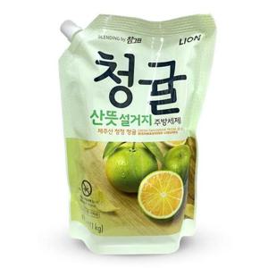 LION 참그린 청정 청귤 산뜻 설거지 주방세제 리필 1kg
