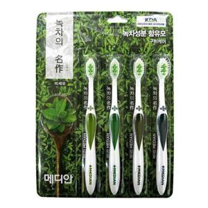 메디안 녹차의 명작 미세모 구취케어 칫솔 4개입