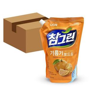 LION 참그린 기름기 뽀드득 제주 천혜향 주방세제 리필 1.2L 10개