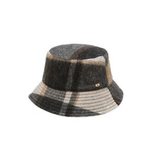 헤지스모자 VQA HIHE5F220G2 그레이 체크 울 버킷햇