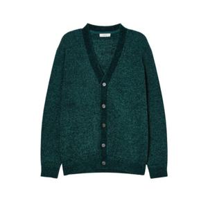 헤지스자켓 VQA HZSW4D204E3 그린 벨벳 니트 가디건