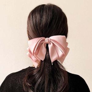 쉬폰 리본 큐빅 자동핀 핑크 국산 왕 볼륨 반묶음