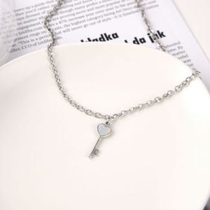 시후주얼리 써지컬스틸 하트열쇠 드롭 롱 목걸이 TN014N