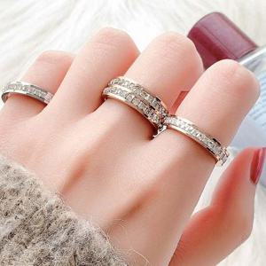 여성 3타입 트리플 큐빅링 써지컬 패션 반지 주사위