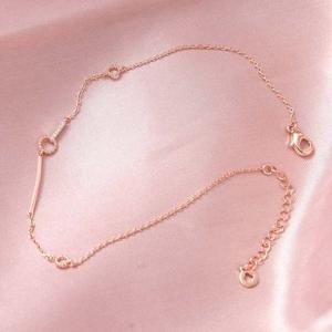 14K GP 베이직 스틱 로즈골드 체인 패션 발찌