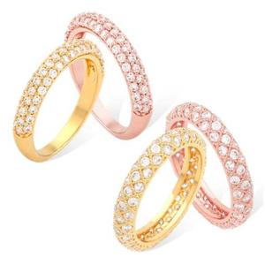 14Kgp 반지 골드 로즈골드 큐빅 데일리 레이어드링